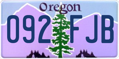 OR license plate 092FJB