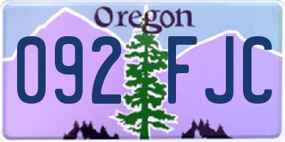 OR license plate 092FJC