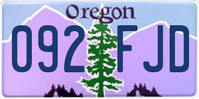 OR license plate 092FJD