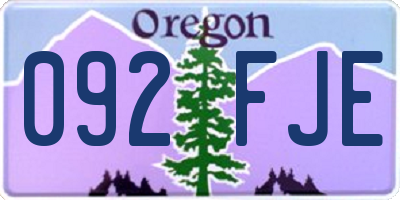OR license plate 092FJE