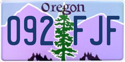 OR license plate 092FJF