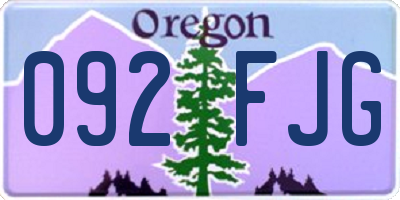 OR license plate 092FJG