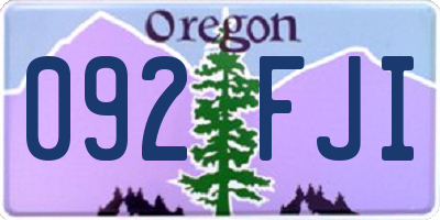 OR license plate 092FJI