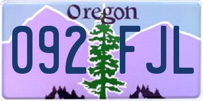 OR license plate 092FJL
