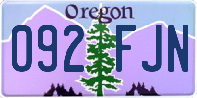 OR license plate 092FJN