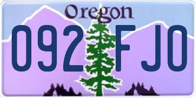 OR license plate 092FJO