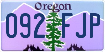 OR license plate 092FJP