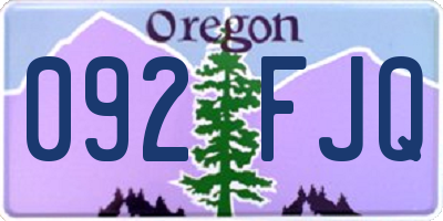 OR license plate 092FJQ