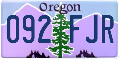 OR license plate 092FJR