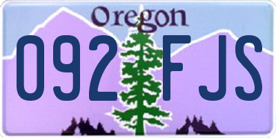 OR license plate 092FJS