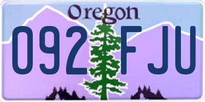 OR license plate 092FJU