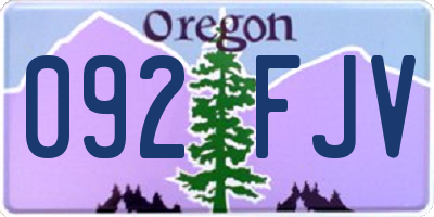 OR license plate 092FJV