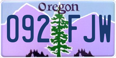 OR license plate 092FJW