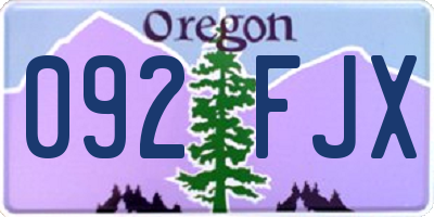 OR license plate 092FJX