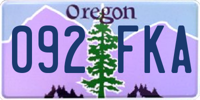 OR license plate 092FKA