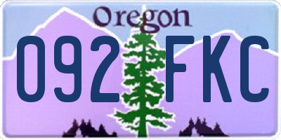 OR license plate 092FKC