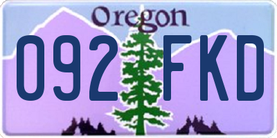 OR license plate 092FKD