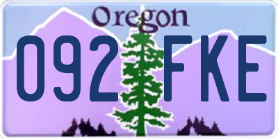 OR license plate 092FKE