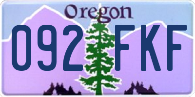 OR license plate 092FKF