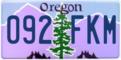 OR license plate 092FKM