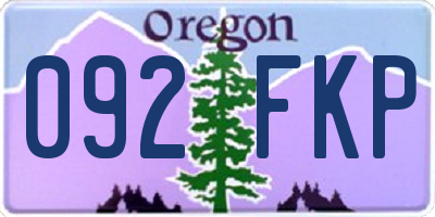 OR license plate 092FKP