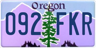 OR license plate 092FKR