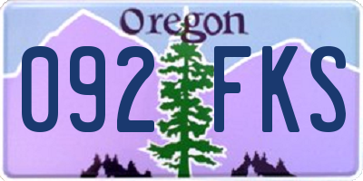 OR license plate 092FKS