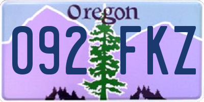 OR license plate 092FKZ