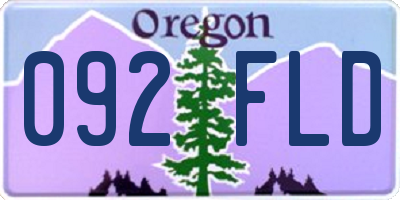 OR license plate 092FLD