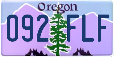 OR license plate 092FLF