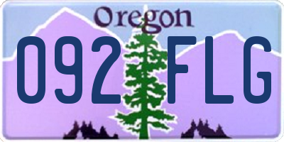 OR license plate 092FLG