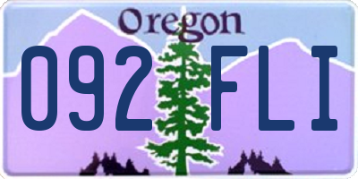 OR license plate 092FLI