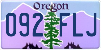 OR license plate 092FLJ