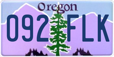 OR license plate 092FLK