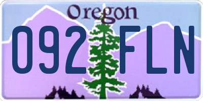 OR license plate 092FLN