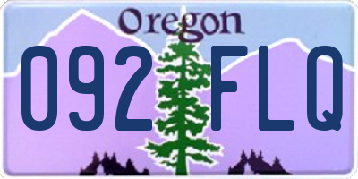 OR license plate 092FLQ