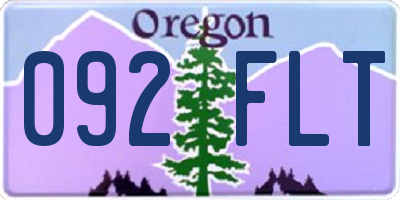 OR license plate 092FLT