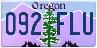 OR license plate 092FLU