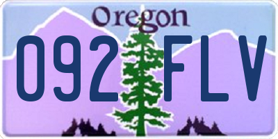 OR license plate 092FLV