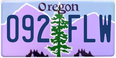 OR license plate 092FLW