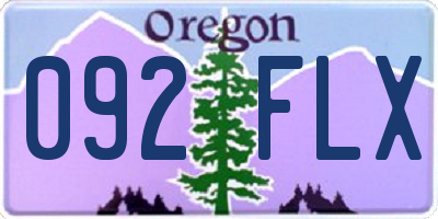 OR license plate 092FLX