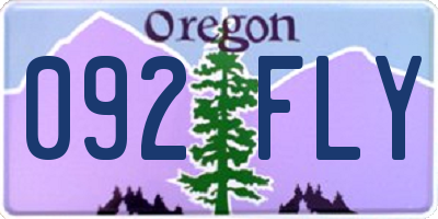 OR license plate 092FLY