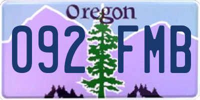 OR license plate 092FMB
