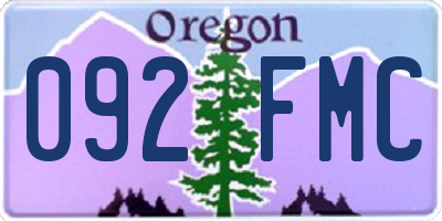 OR license plate 092FMC