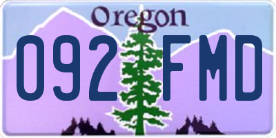 OR license plate 092FMD