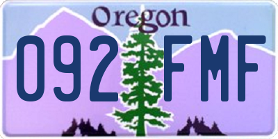 OR license plate 092FMF