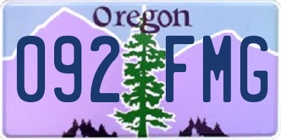 OR license plate 092FMG