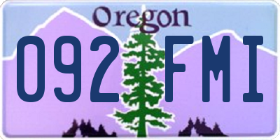 OR license plate 092FMI