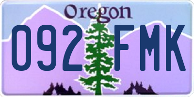 OR license plate 092FMK