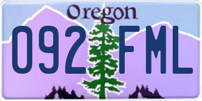 OR license plate 092FML